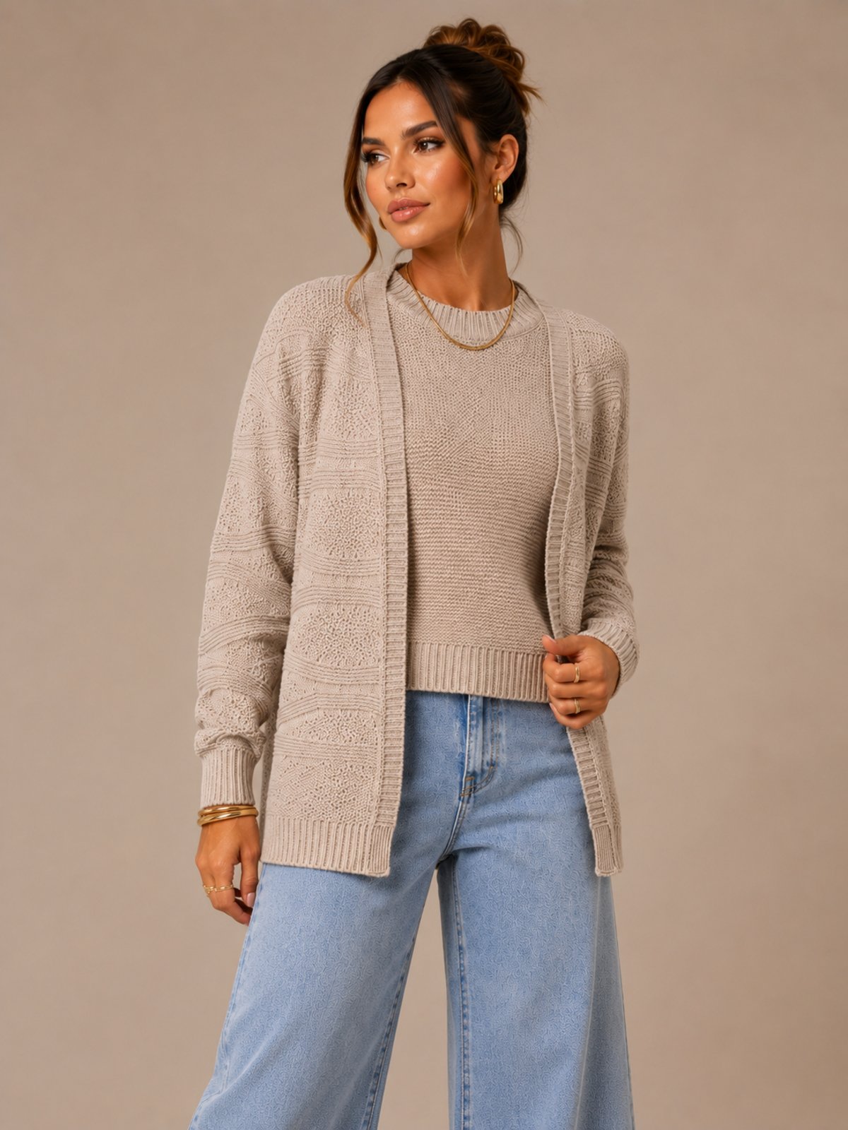 Twin Set Feminino em Tricot Trabalhado Premium Lapetry Elegância Conforto e Sofisticação para Todas as Ocasiões