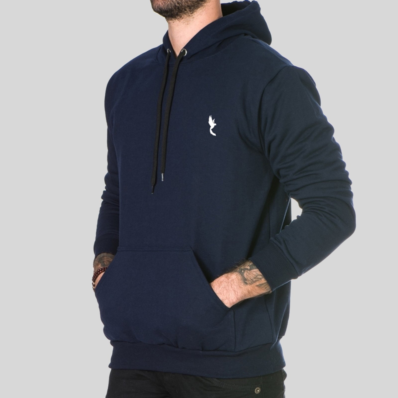 Vista 3 Blusa Moletom Inverno Polo Blu Com Capuz e Bolso Canguru Marinho azul marinho blu Polo Blu azul marinho blu