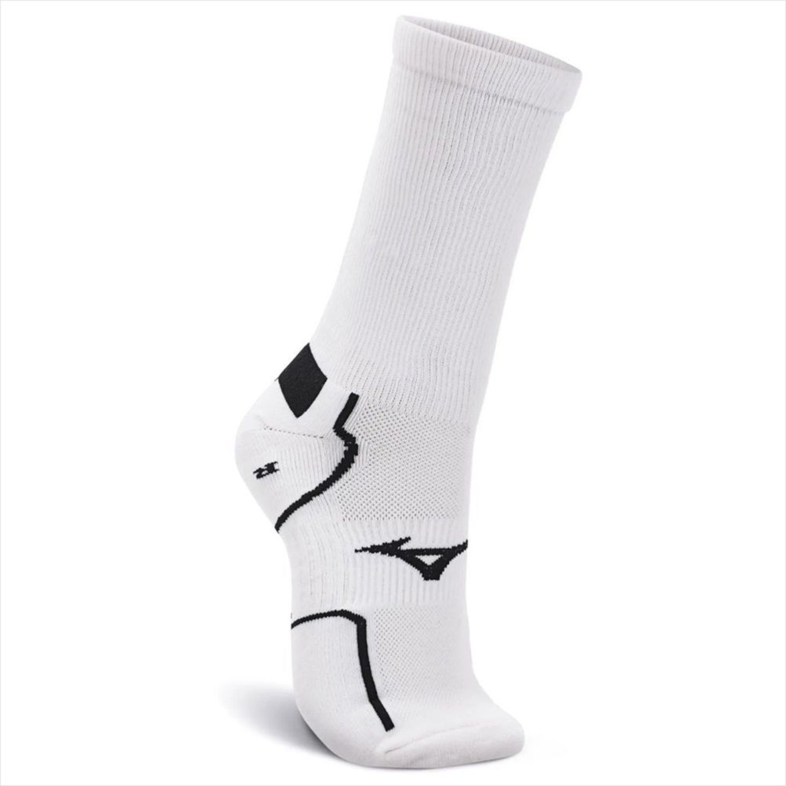 Vista 2 Meia Mizuno Performance Cano Alto Corrida Treino Tam. Branco/Preto Mizuno amarelo