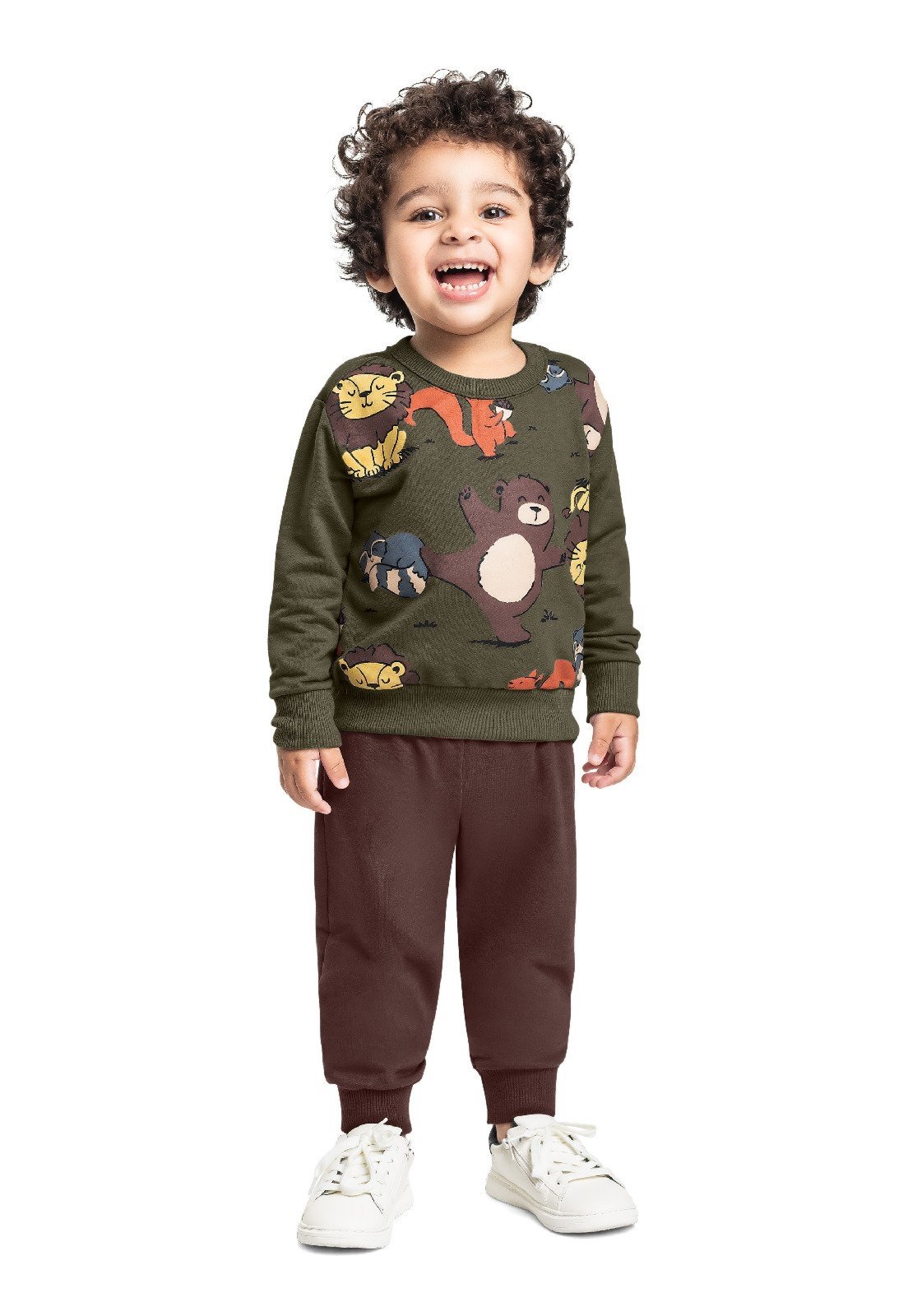 Infantil - Conjunto Peludinhos Blusão Bee Loop Marrom
