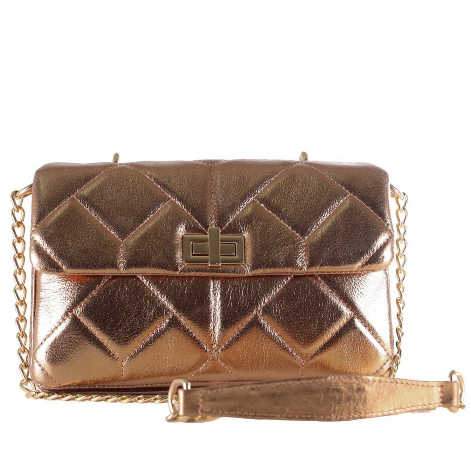 Bolsa Feminina Zariff Tiracolo com Alça em Corrente 178 Zariff Bronze