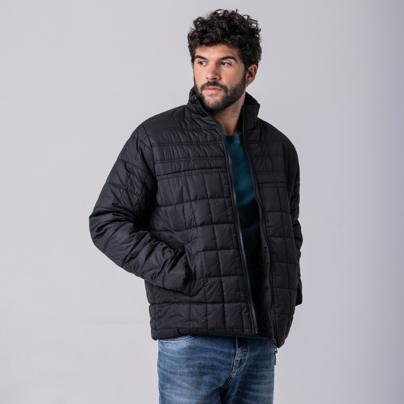 Jaqueta Puffer Masculina Rock e Soda Preto