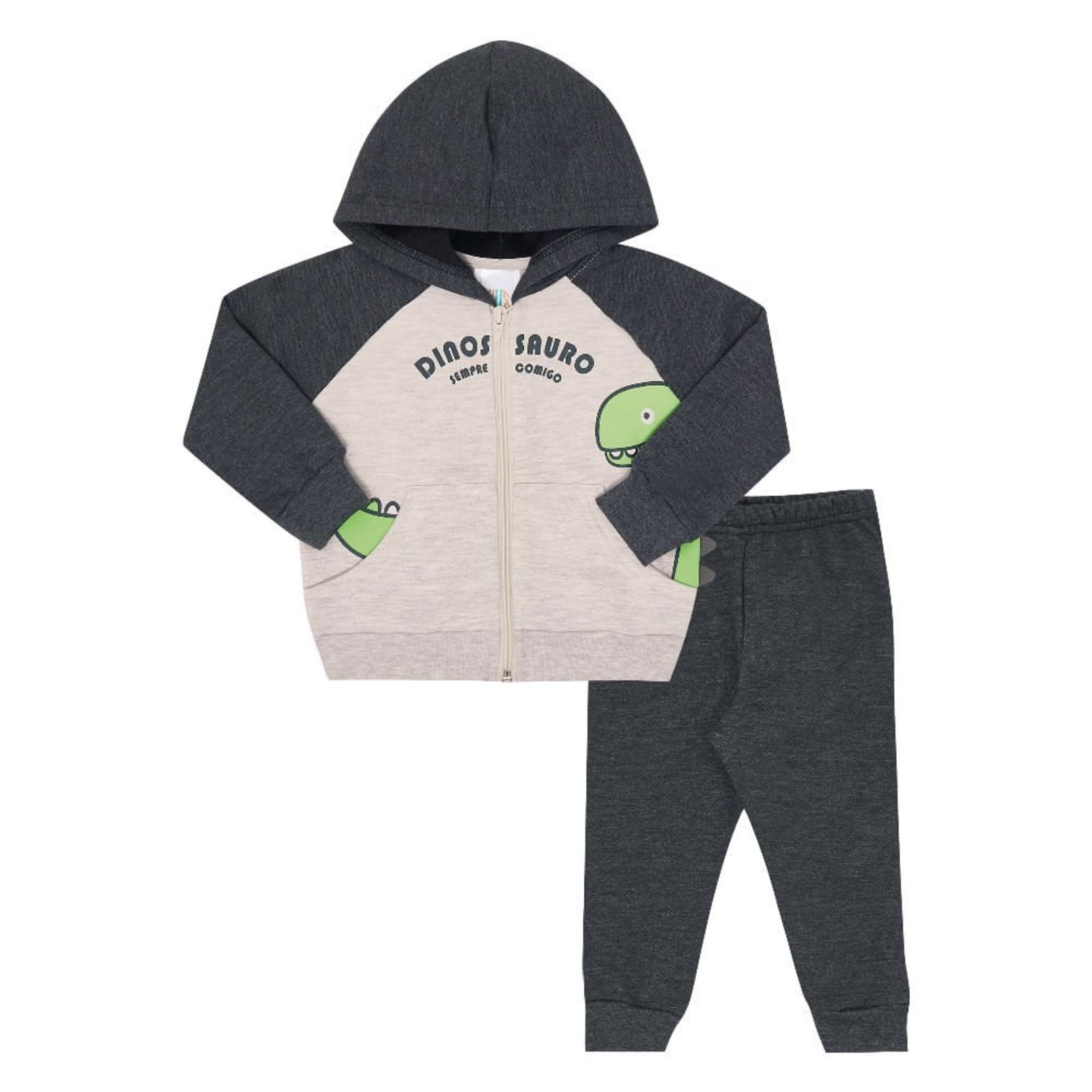 Infantil - Conjunto Menino - Mescla Banana - 49565-60 Cinza