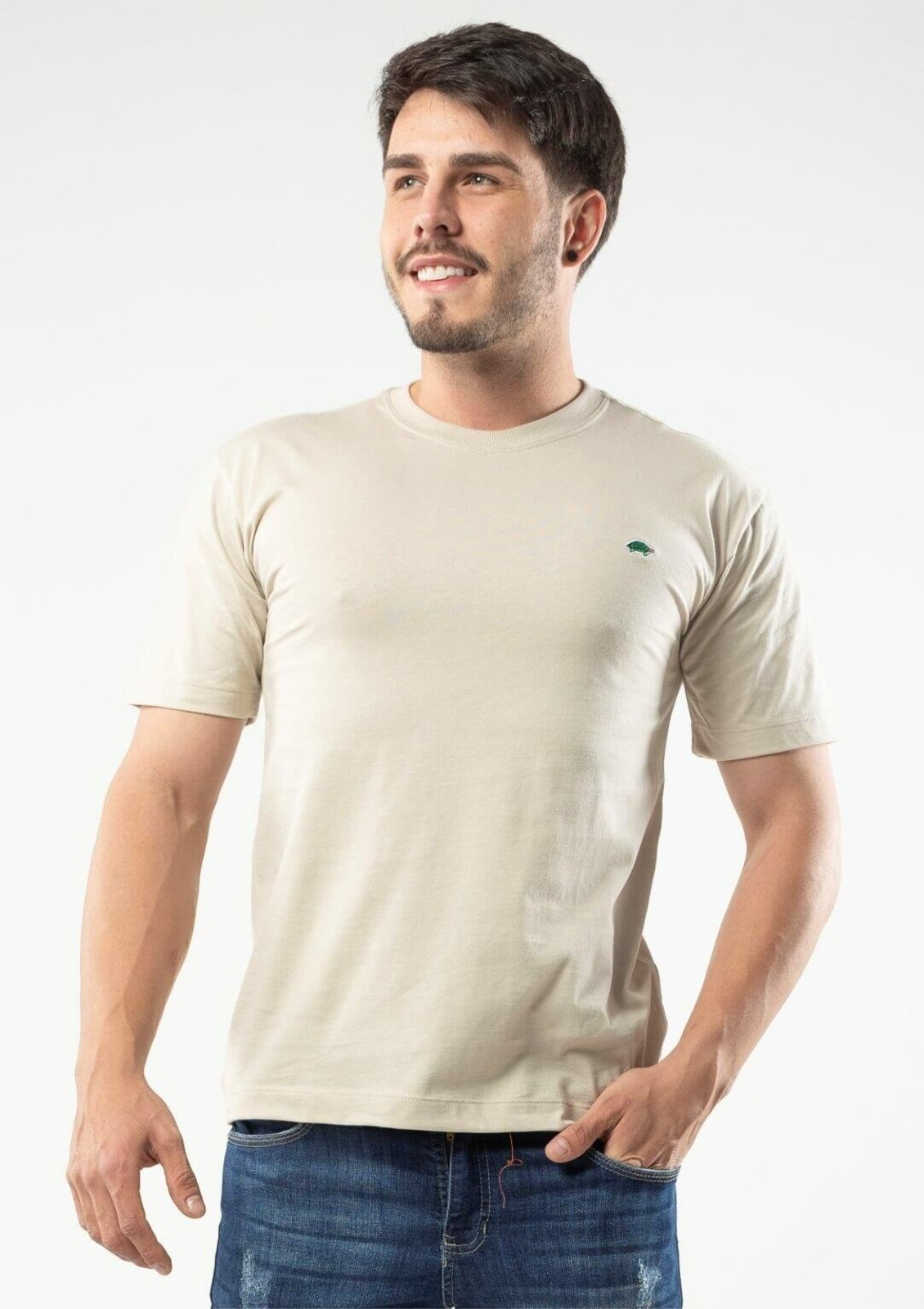 Camiseta Masculina Básica | Pau a Pique Bege