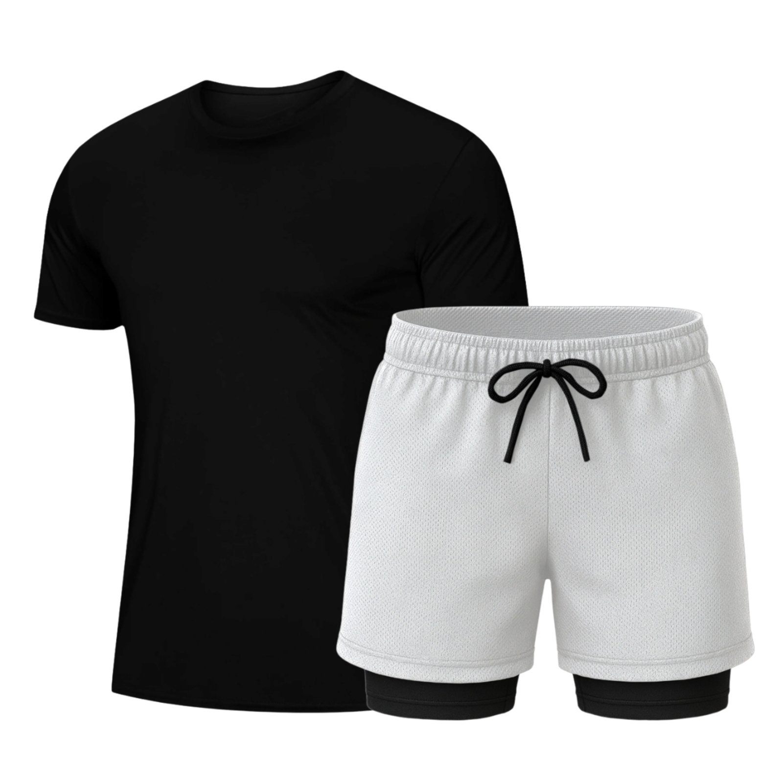 Conjunto Masculino Camiseta Dryfit e Short Térmico Liso