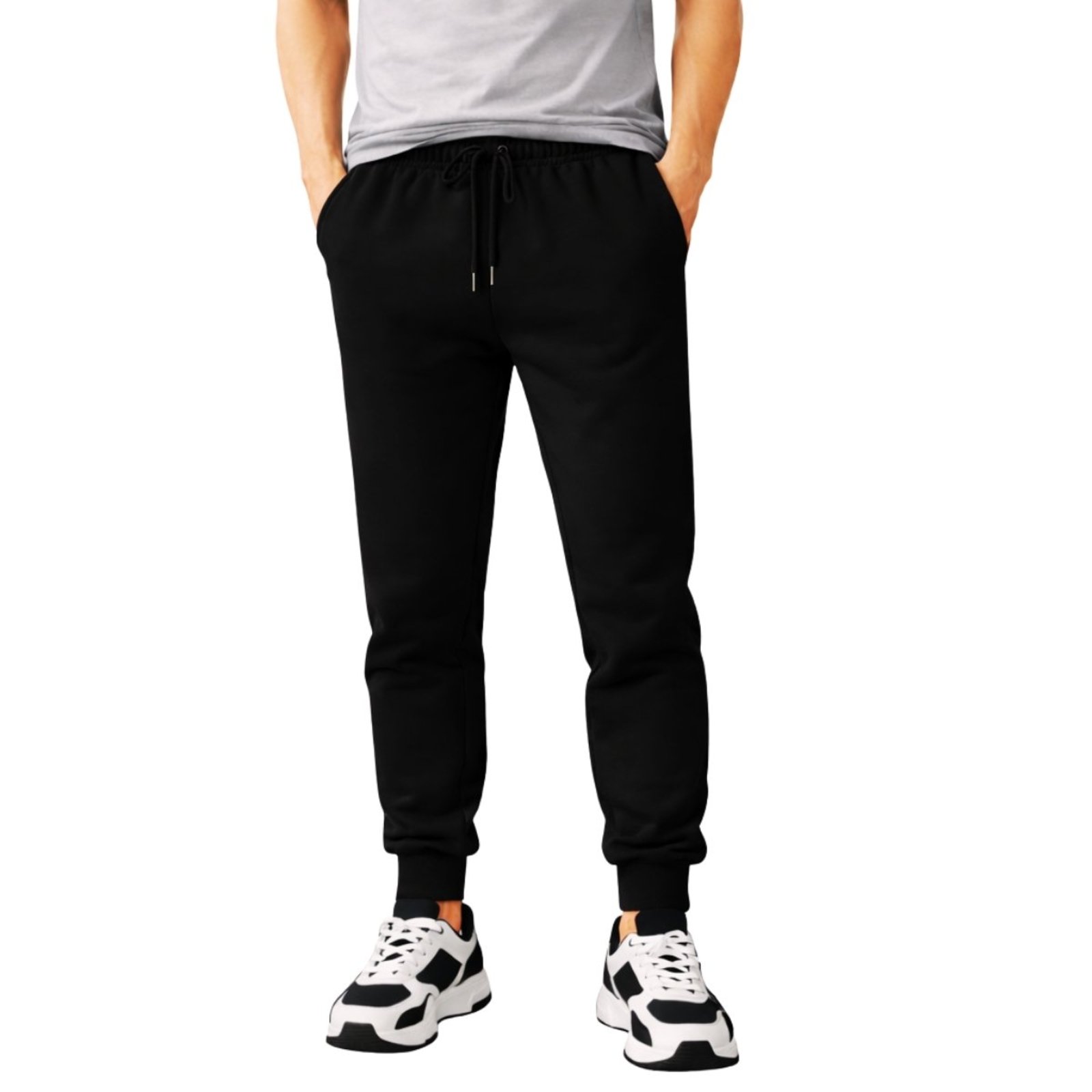 Calça De Moletom Relaxado Masculina Modelo Jogger Com Bolsos Estilo Casual Basico de Extremo Conforto Lisa