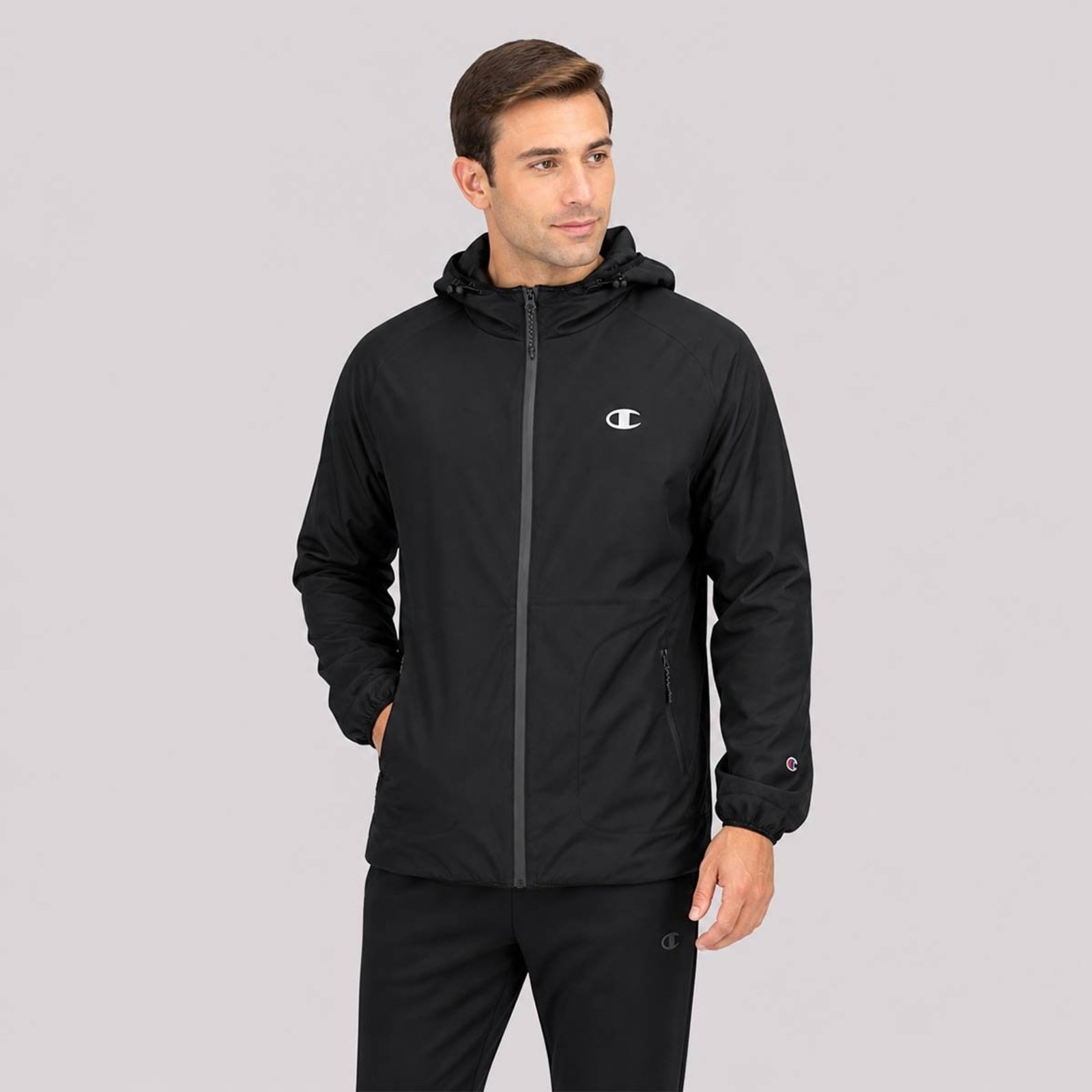 Jaqueta Champion Tech Logo Preto
