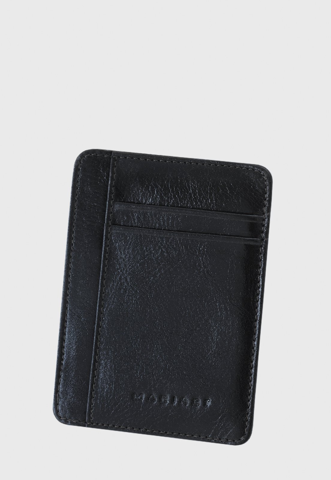 Porta-Cartão de Couro Mariart 752 Preto Metalizado