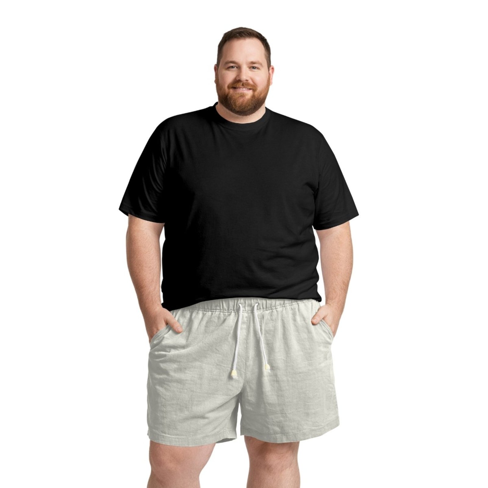Conjunto Masculino Plus Size Camiseta Algodão e Short Linho G1 G2 G3