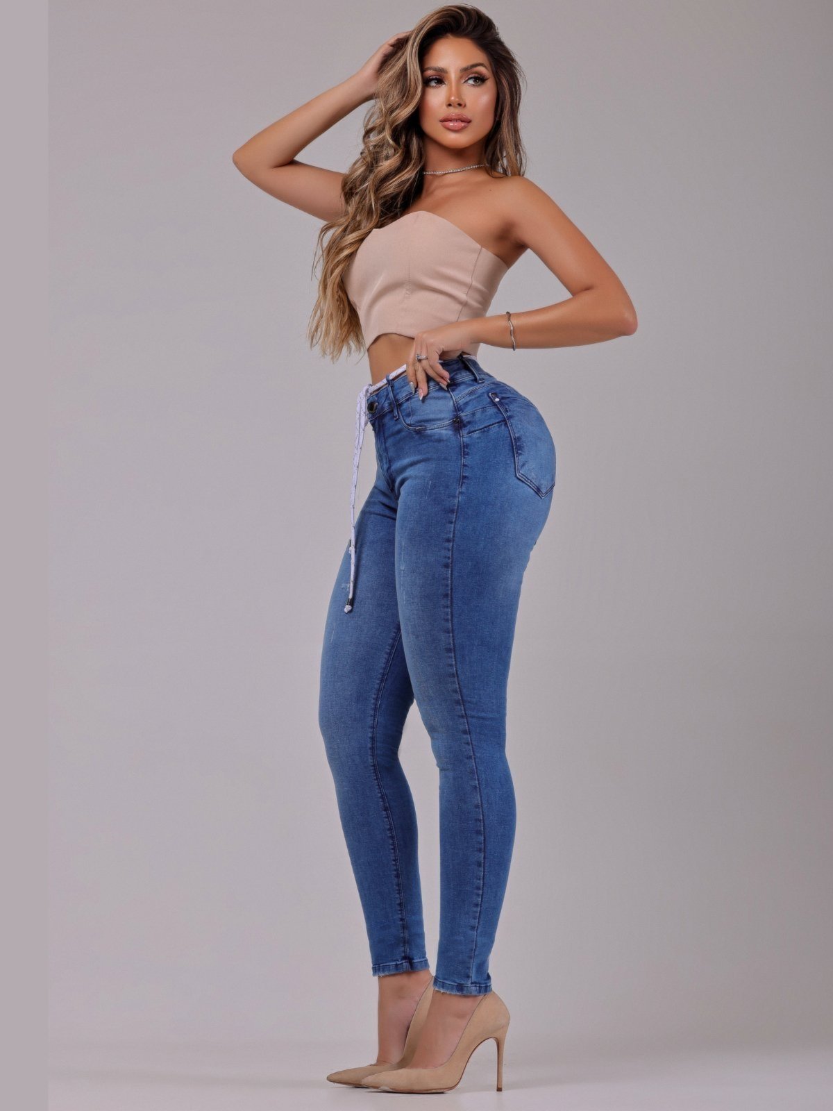 Calça Jeans Panicat Modeladora Feminina com Toque Especial Azul marinho PN010040