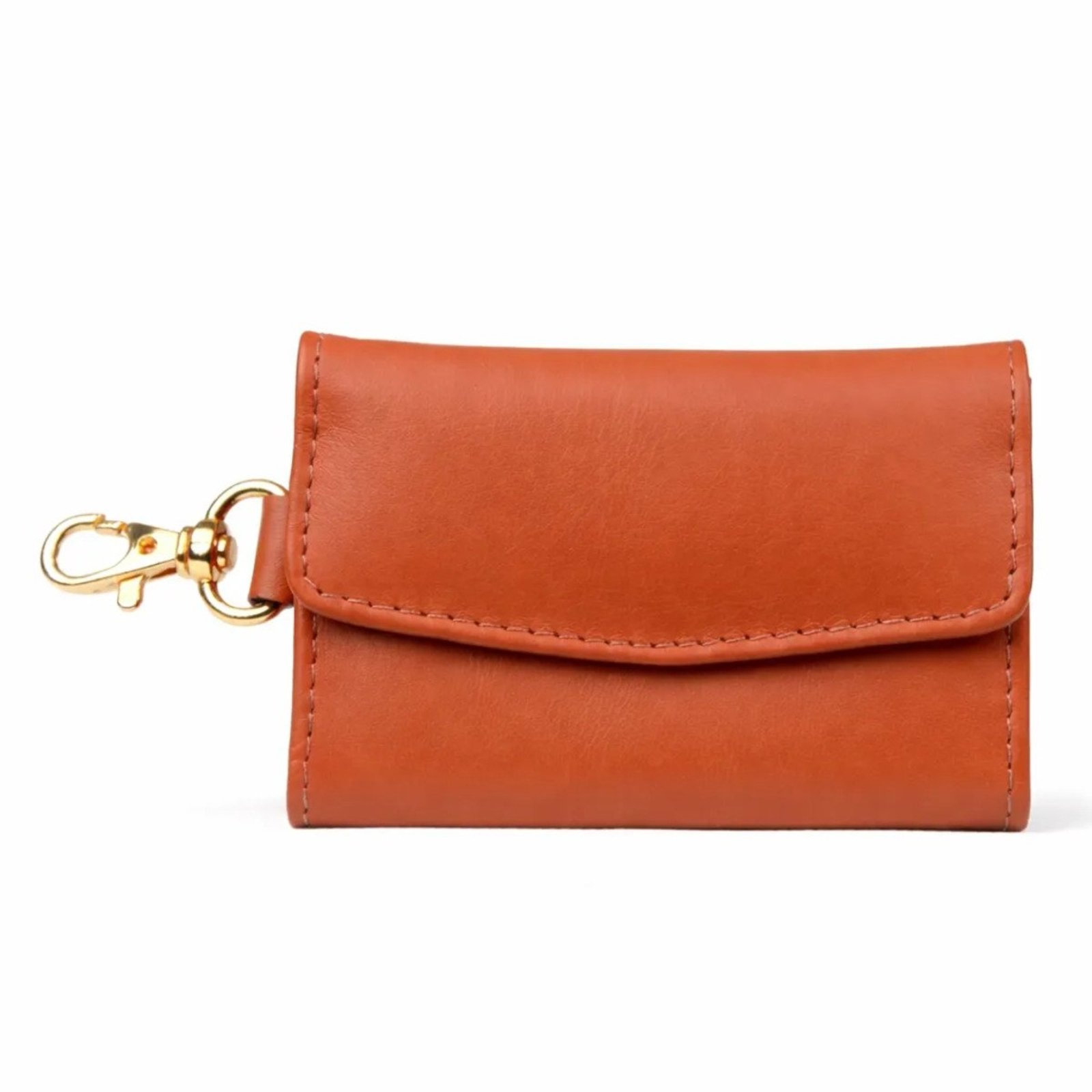 Chaveiro Charm Bag Porta Moedas Notas e Cartões em Couro Artlux 517 Caramelo