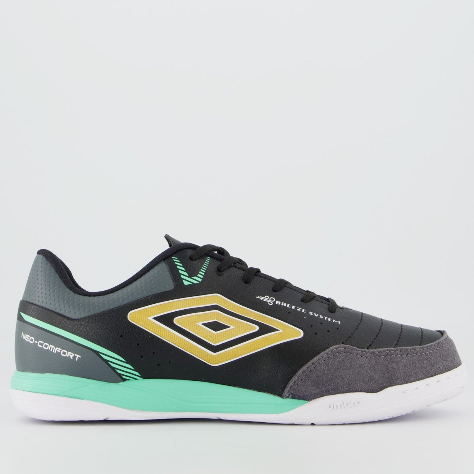 Chuteira Umbro Neo Comfort Futsal Preta e Verde