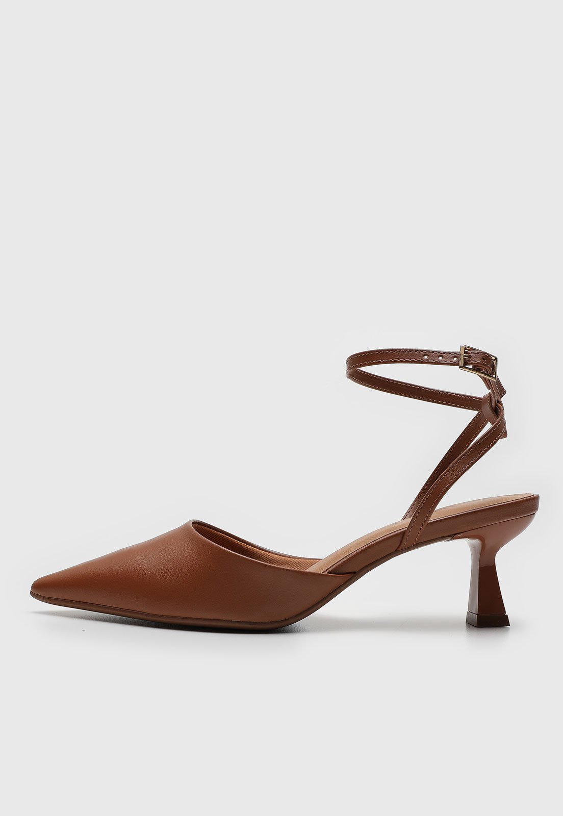 Scarpin Slingback cê Liso Caramelo