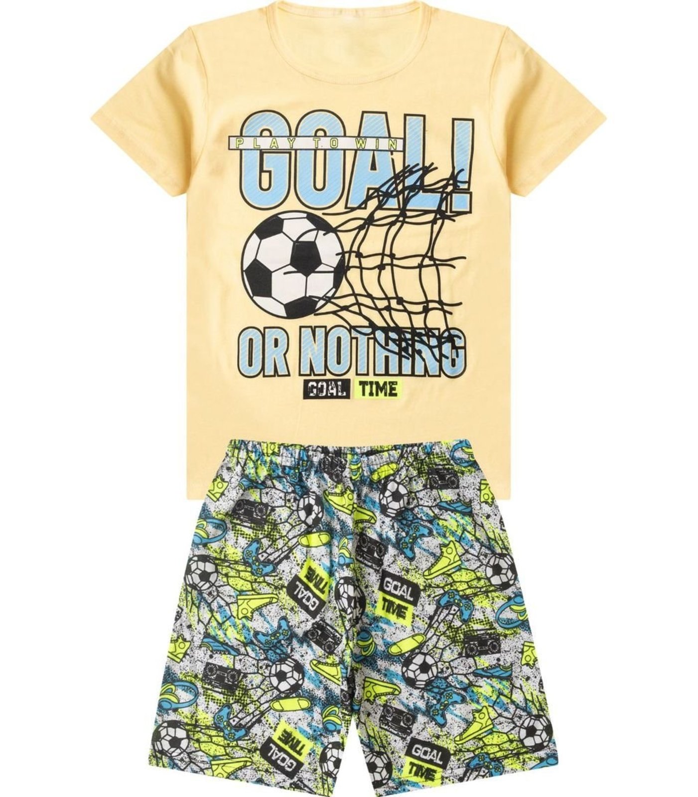 Pijama Menino Brilha No Escuro Kappes Amarelo