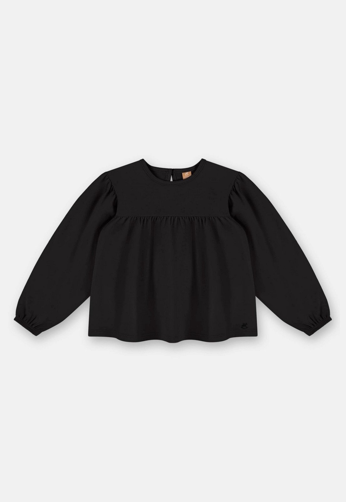 Infantil - Blusa Feminina em Meia Malha com Franzido Up Baby Preto