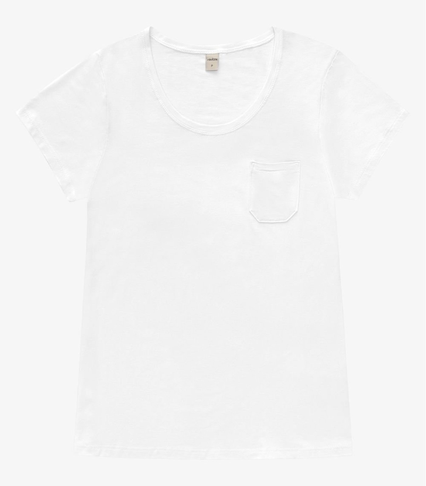 Blusa Feminina Viscotorcion Com Bolso Rovitex Branco