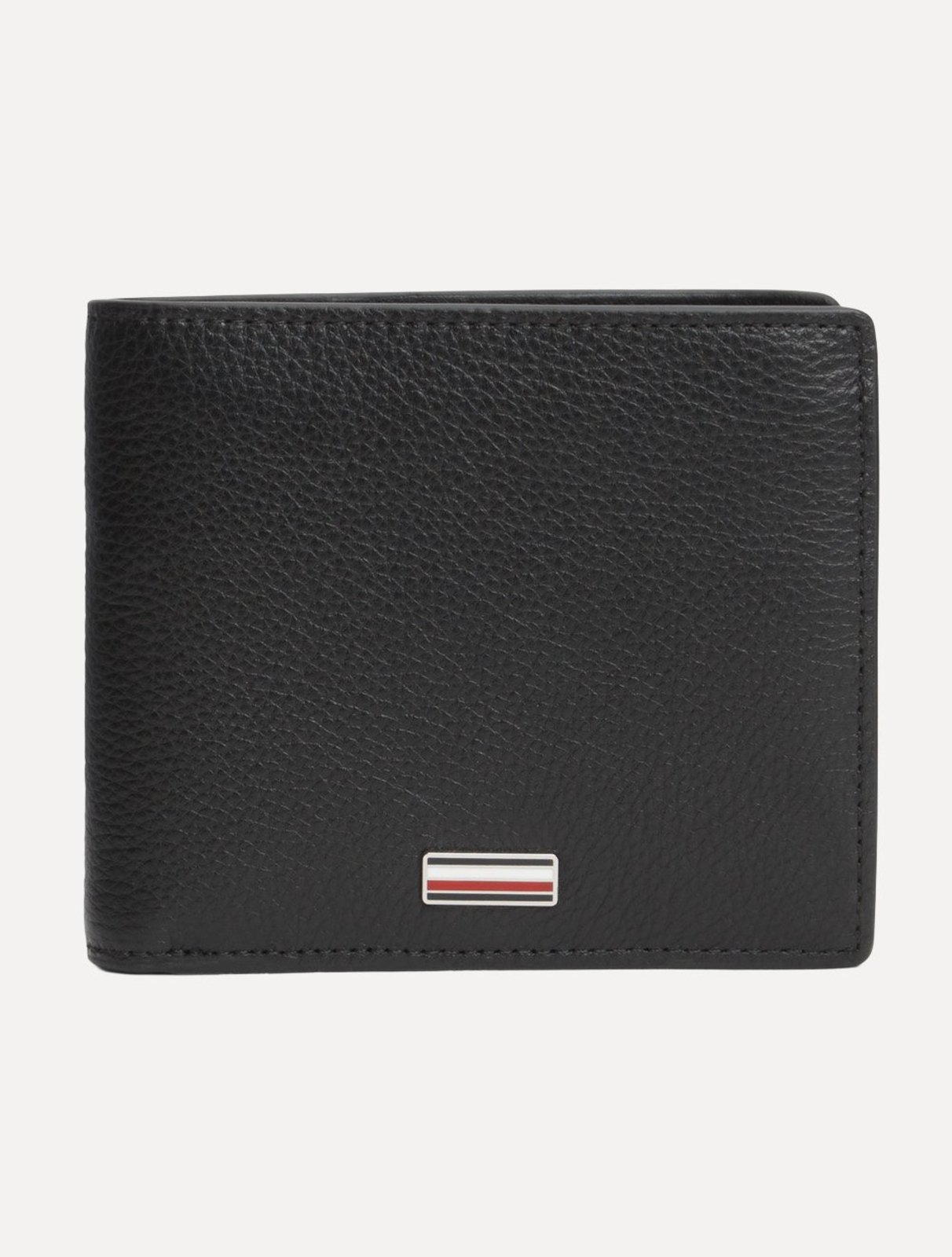 Carteira Tommy Hilfiger Porta Cartão Logo Central Mini CC Wallet Preta