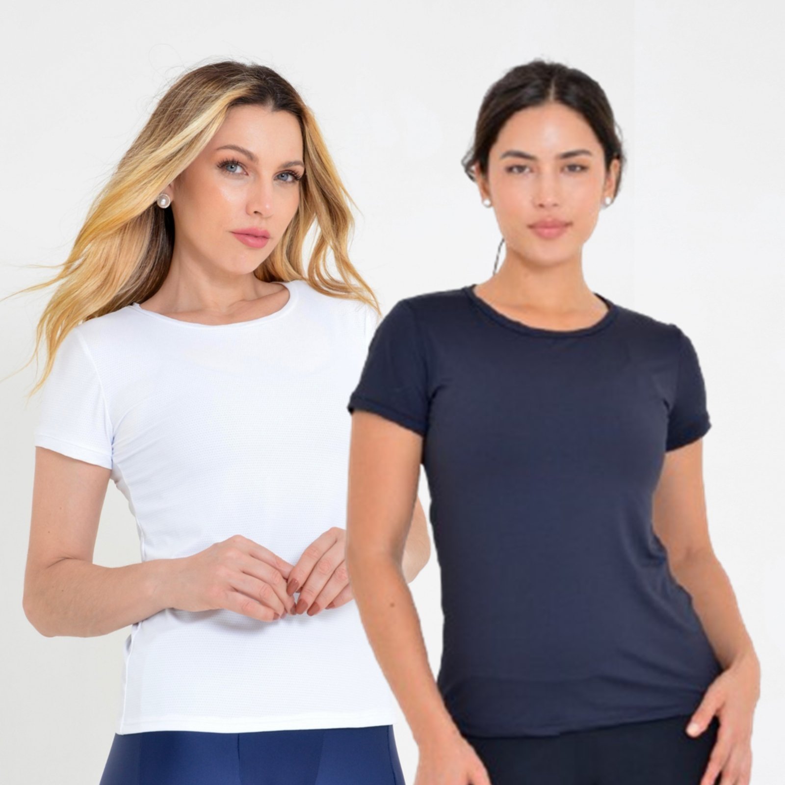 Kit 2 Camisetas Fitness Lublanc Branco e Preta