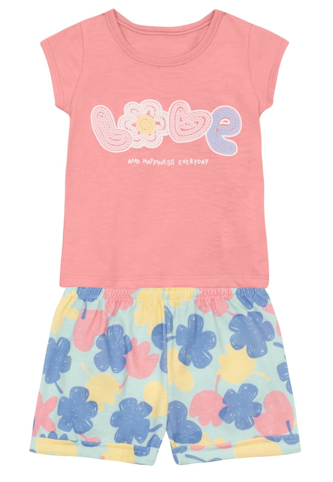 Vista 3 Infantil - Conjunto menina floral Brandili Baby rosa Brandili rosa