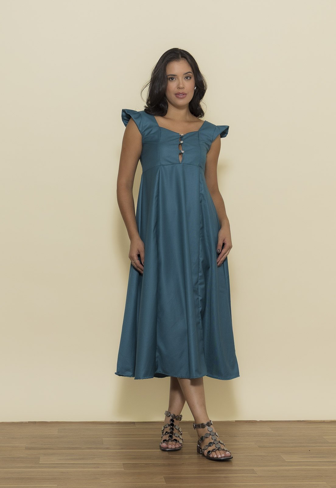 Vestido Aura Michele Alfaiataria Verde