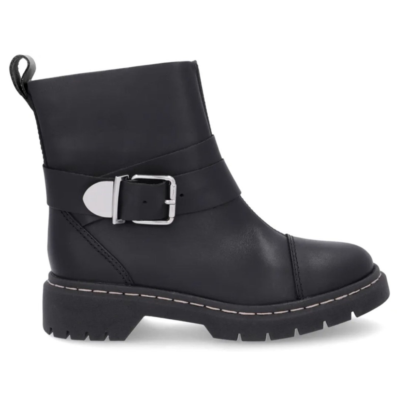 Bota Usaflex Feminina Em Couro Tratorada Fivela AL1302
