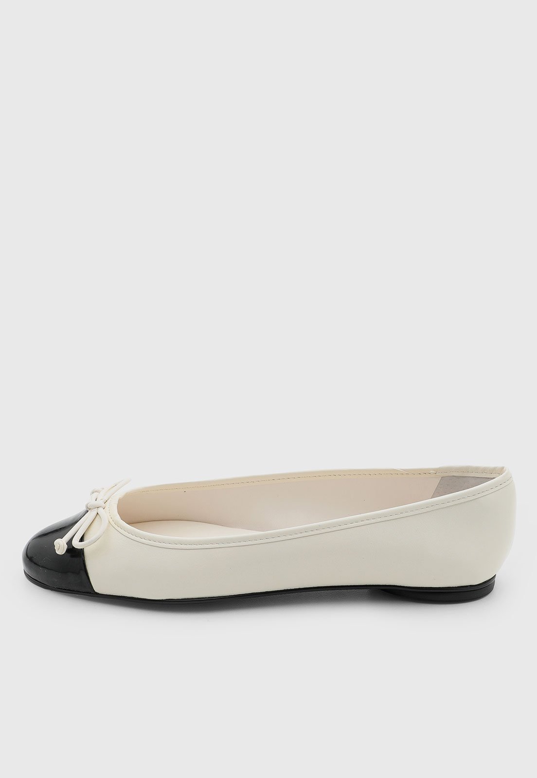 Sapatilha Feminina Arezzo Couro Bicolor Off-White