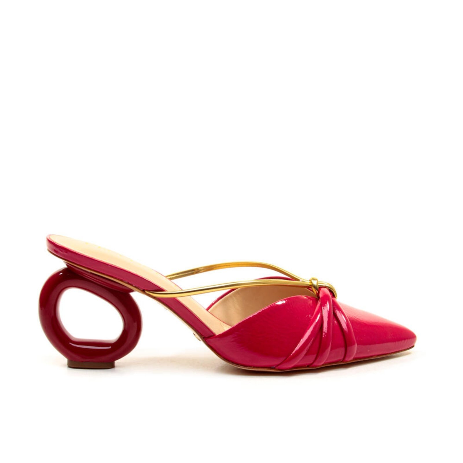 Mule Couro Vermelho Salto Médio Cecconello 2271001-18
