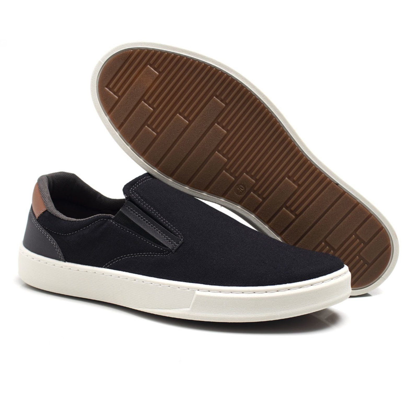 Tenis Iate Casual Masculino Confortavel Bredeni Sapatenis Dia A Dia Slip On Preto