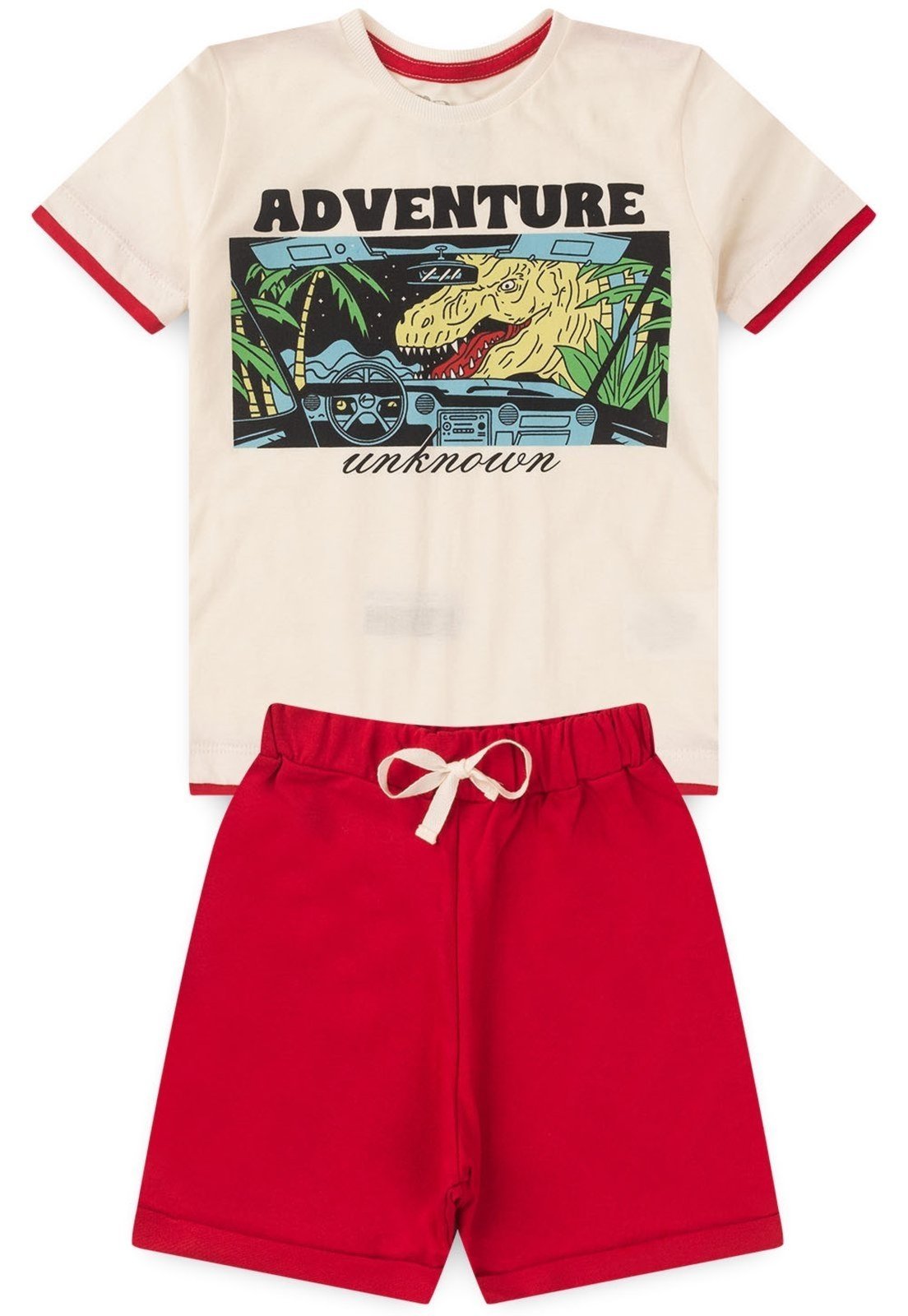 Infantil – Conjunto Bem Vestir Dino Camiseta e Bermuda