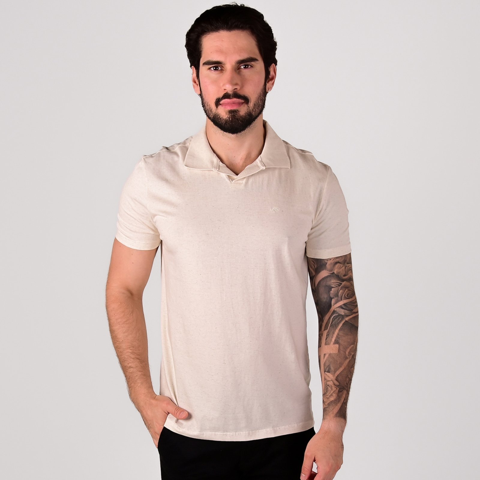 Camisa Polo Ellus Classic Cotton Areia