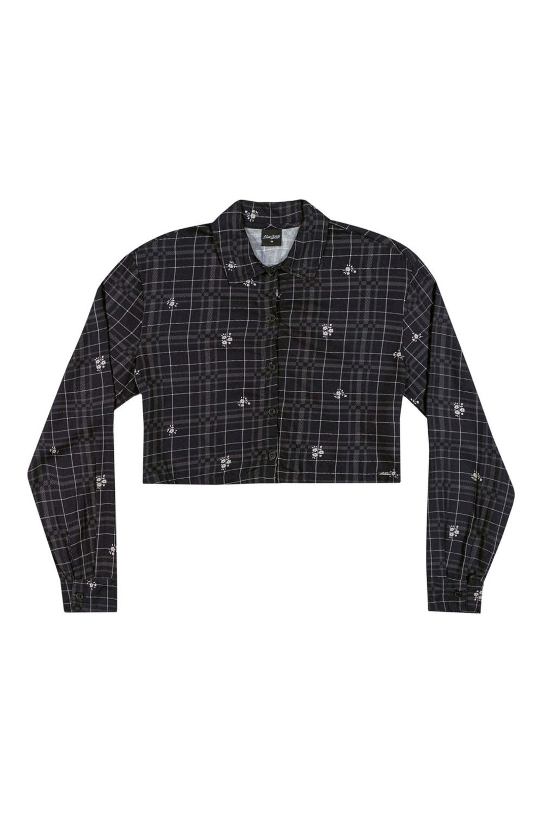 Infantil - Camisa Cropped Juvenil Menina Xadrez Beats Preto