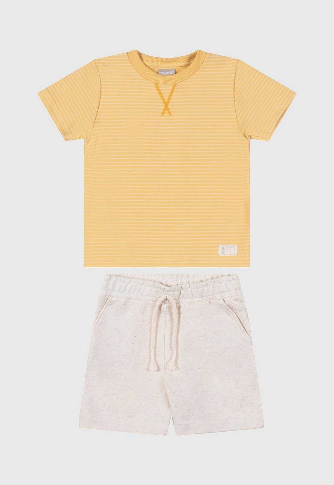 Infantil - Conjunto Curto Colorittá Listrado Amarelo