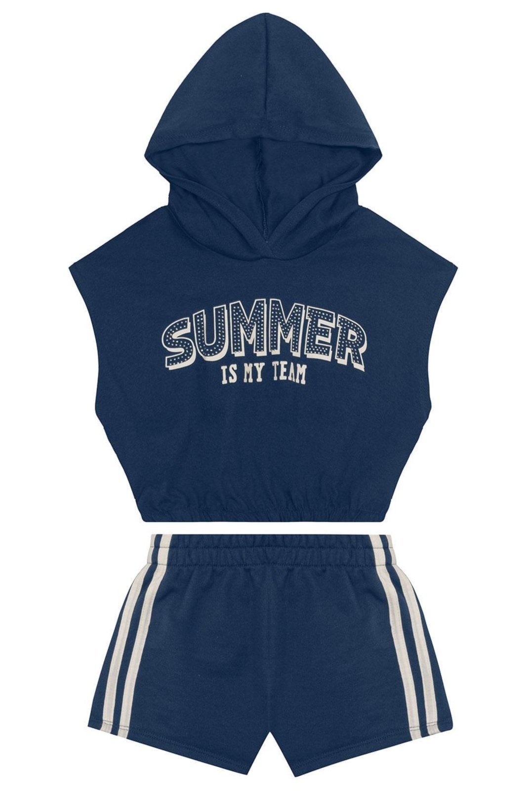 Infantil – Conjunto menina com capuz Brandili Azul
