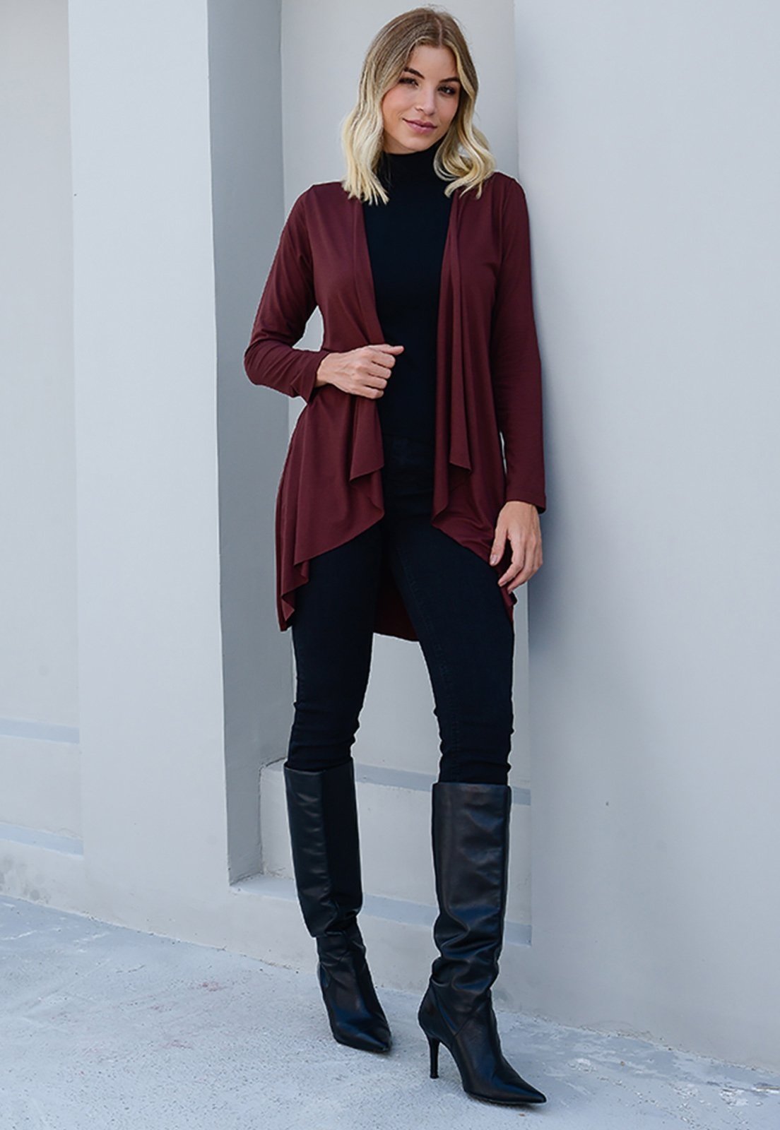 Cardigan Manga Longa BBonnie Isadora Vinho
