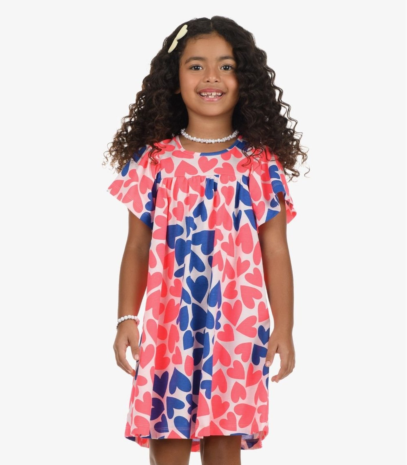 Vista 2 Infantil - Vestido Feminino Meia Malha Rovi Rovitex Kids rosa