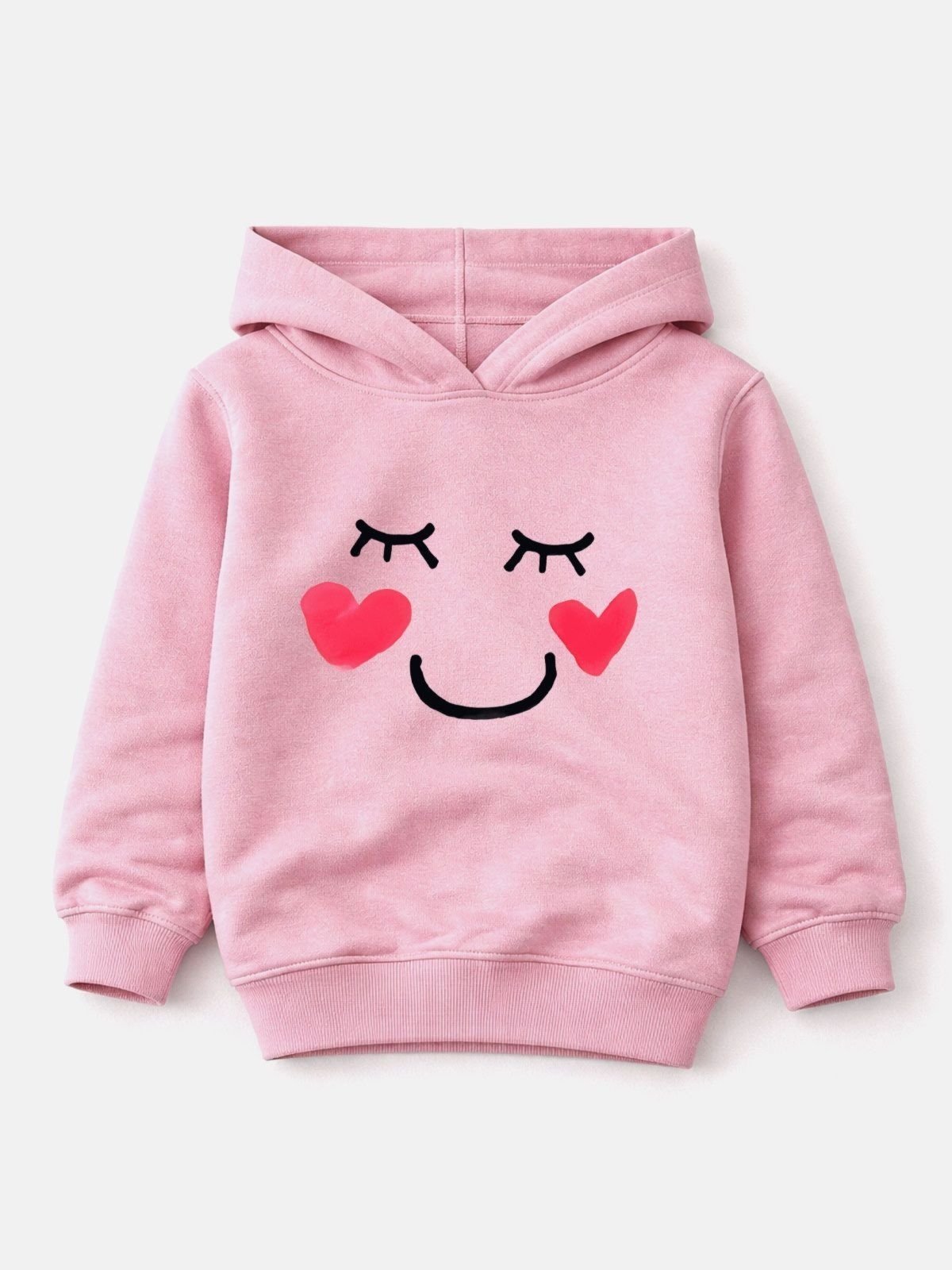Infantil - Blusão Moletom Peluciado Sorriso - Rosa