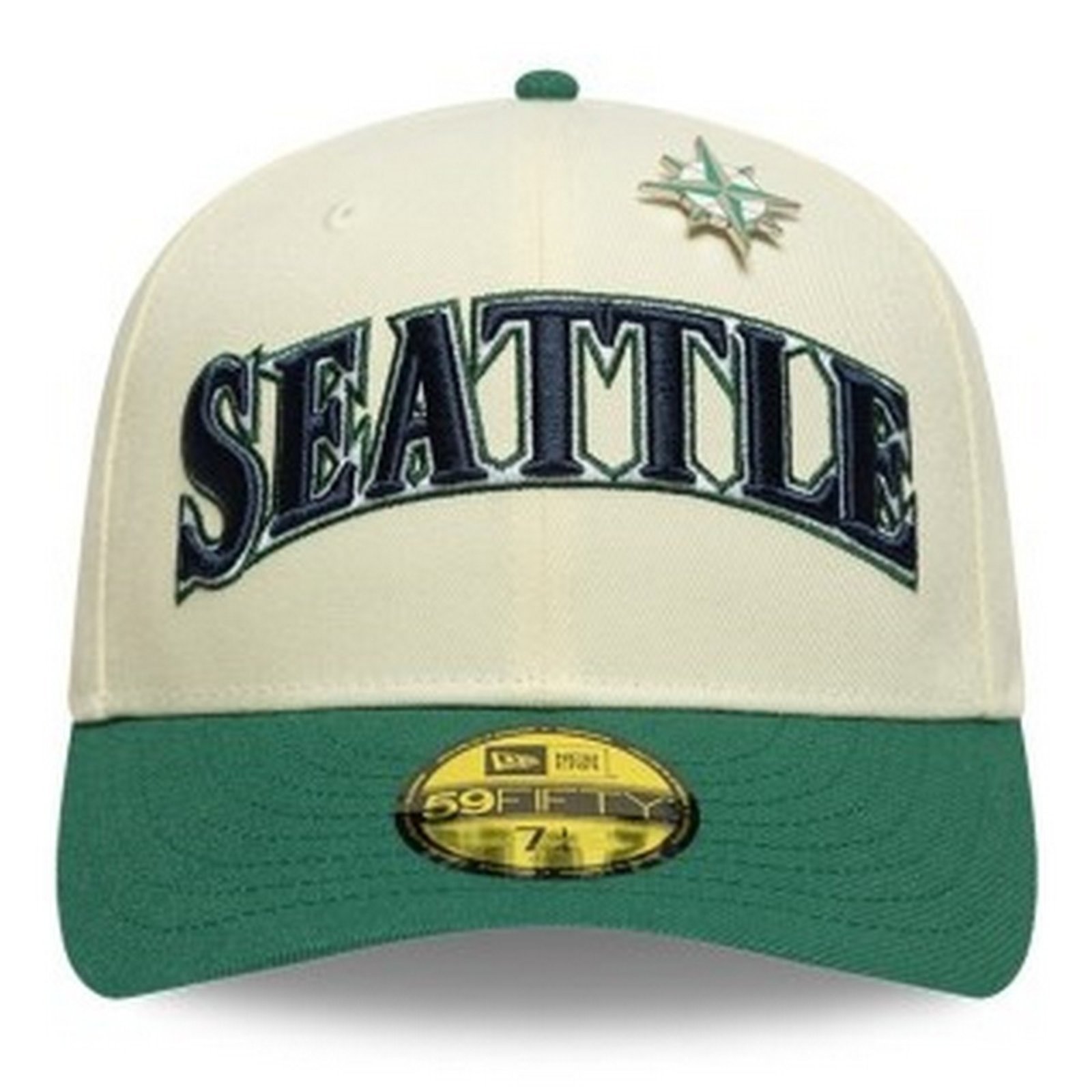 Vista 3 Boné New Era 59FIFTY Seattle Mariners MLB Off White new era off-white white