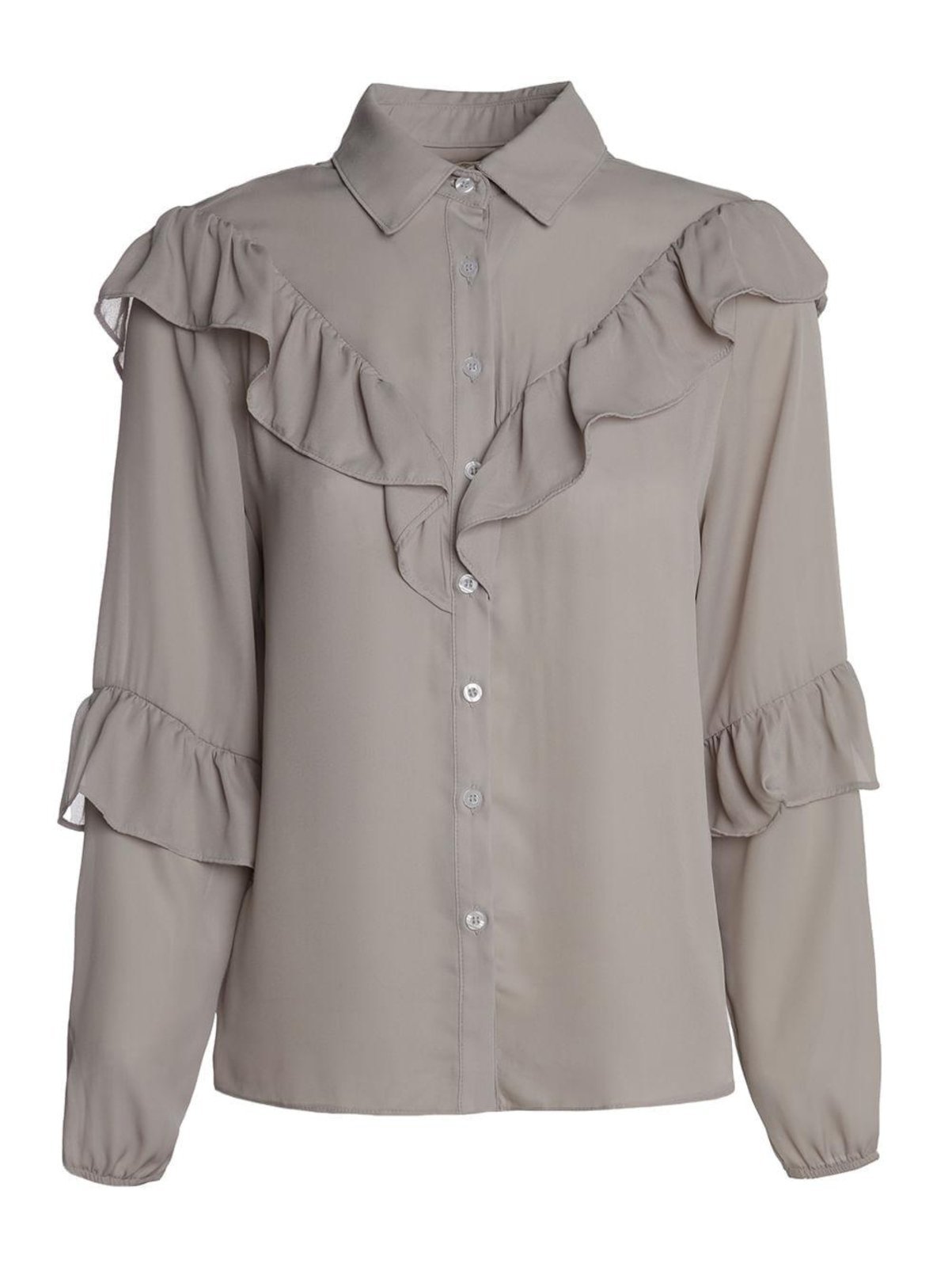 Vista 2 Camisa Crepe Autentique Feminina CLARO cinza Autentique cinza