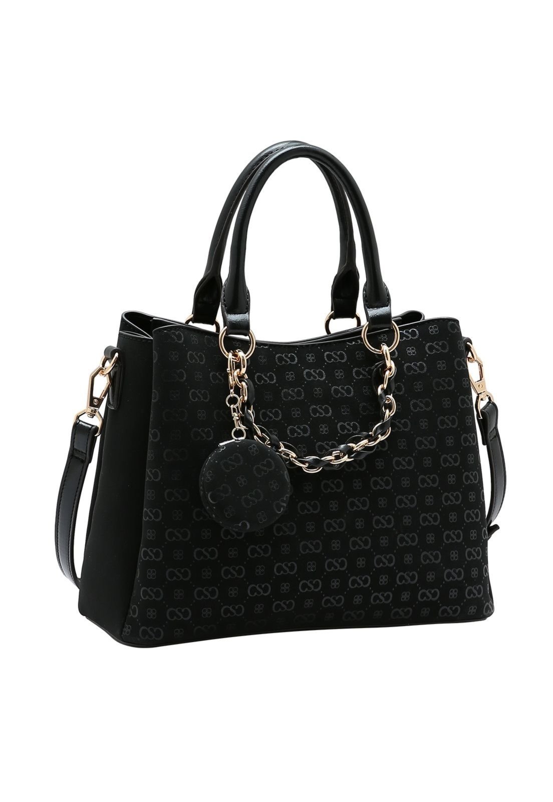 Bolsa Feminina Chenson Relevo Monograma Mão 3485433 Preto