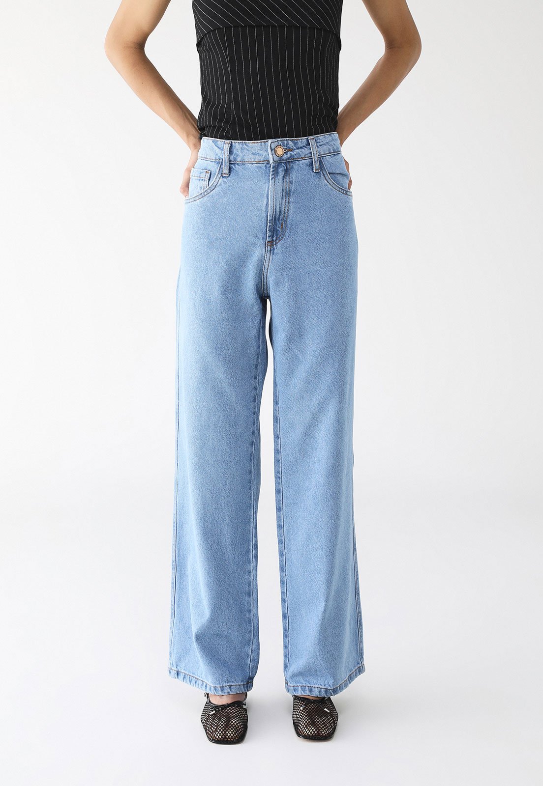 Calça Jeans Lança Perfume Wide Leg Pocket Azul