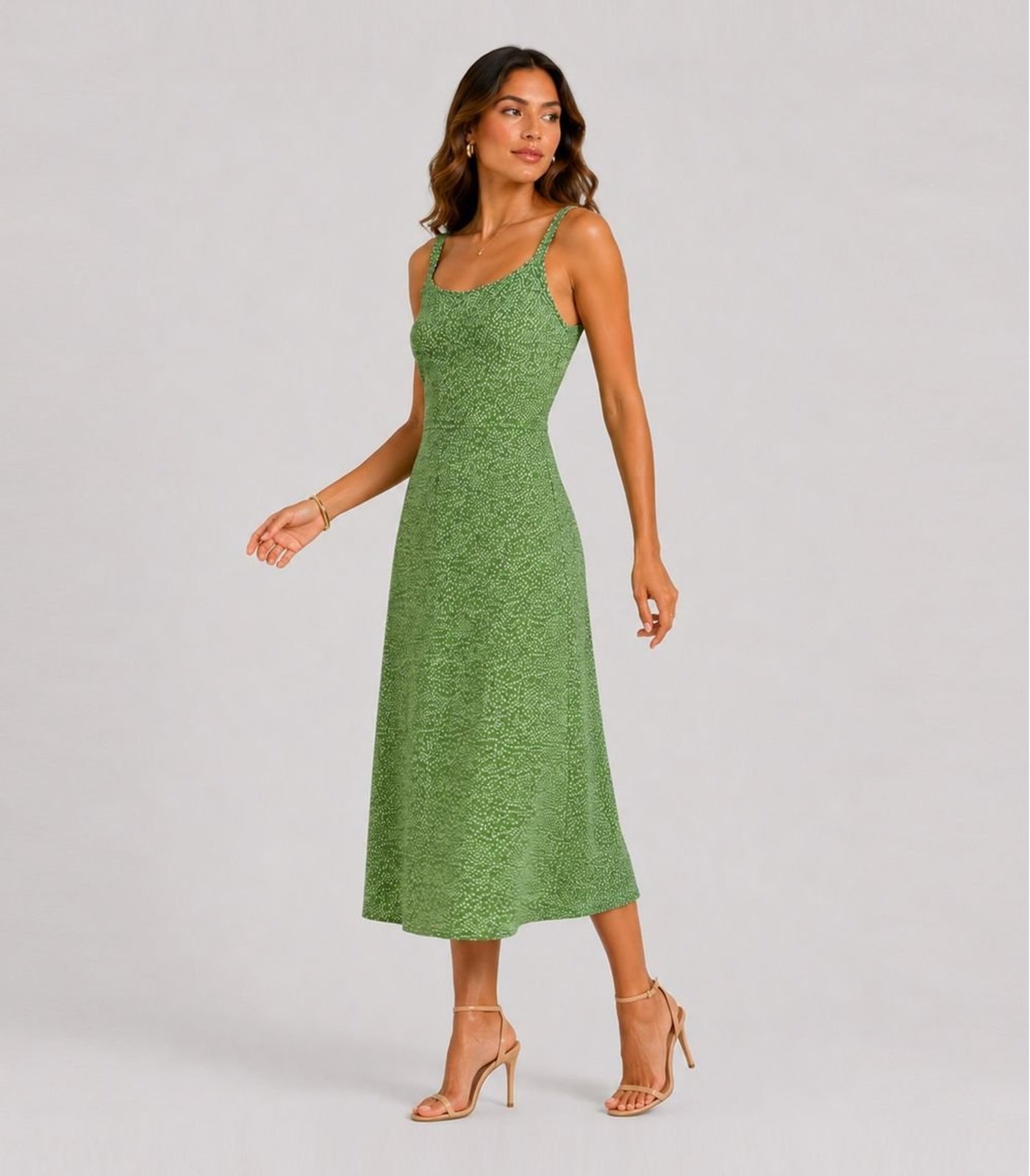 Vestido Feminino Midi Visco Premiere Infinita Cor Verde