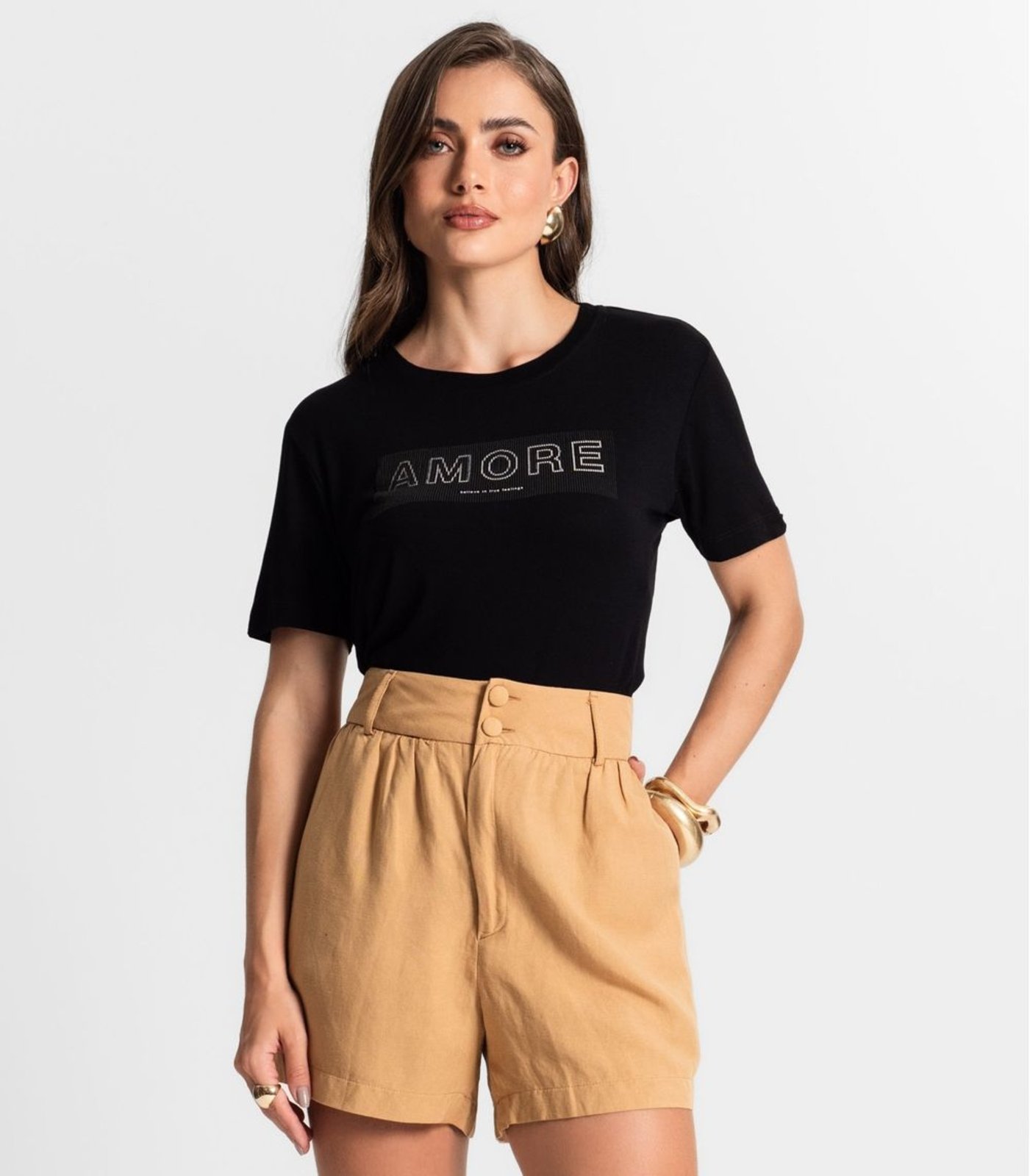 Blusa Feminina Manga Curta Endless Preto