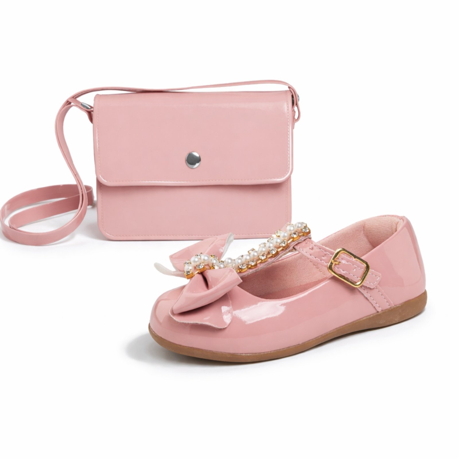 Infantil - Kit menina sapatilha macia confortável + bolsa transversal injetada