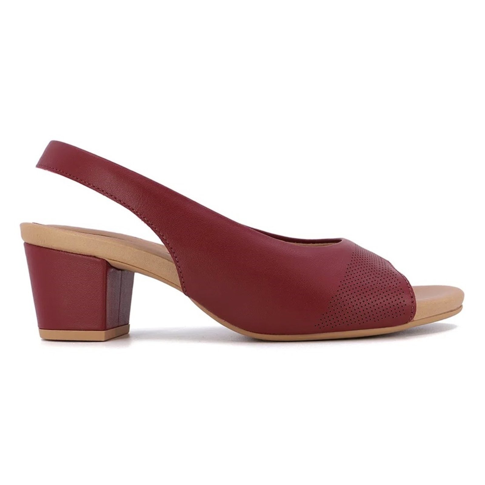 Sandália Slingback Usaflex Feminina Couro Laser Y8214
