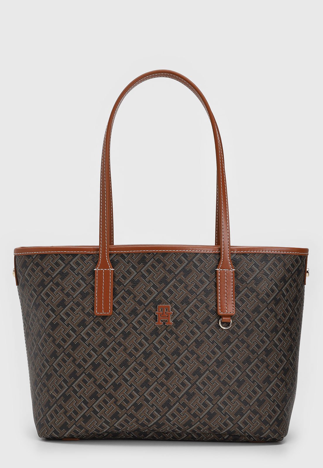Bolsa Tiracolo Tommy Hilfiger Monograma Tote Marrom