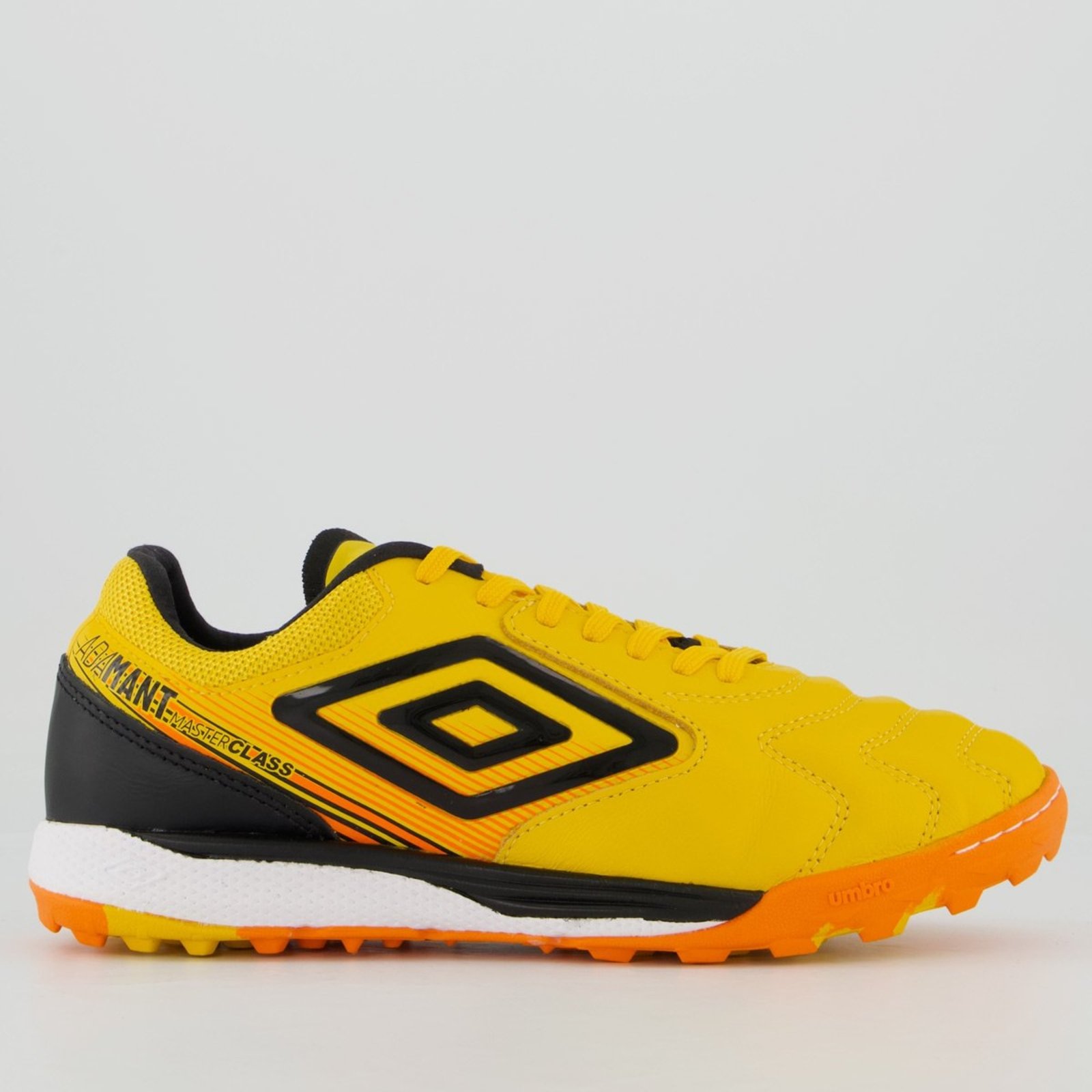 Chuteira Umbro Adamant Master Class Pro Bump Society Amarela e Preta