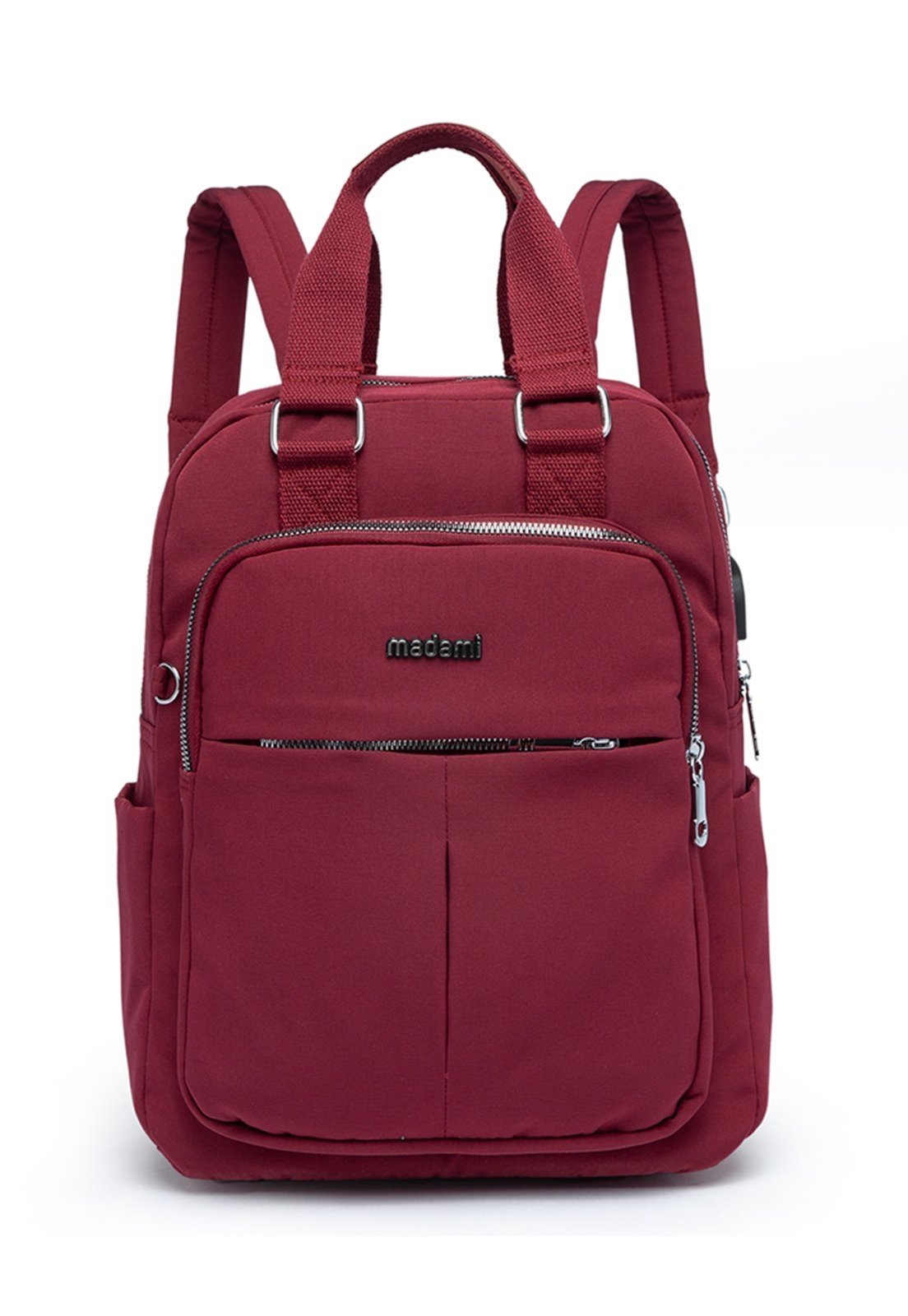 Vista 2 Mochila Feminina Bolsa Resistente Usb Notebook Reforçada Madami vermelho Madami vermelho