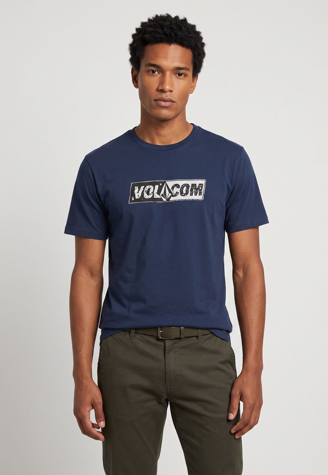 Camiseta Masculina Volcom Silk Mc Stone Split Azul