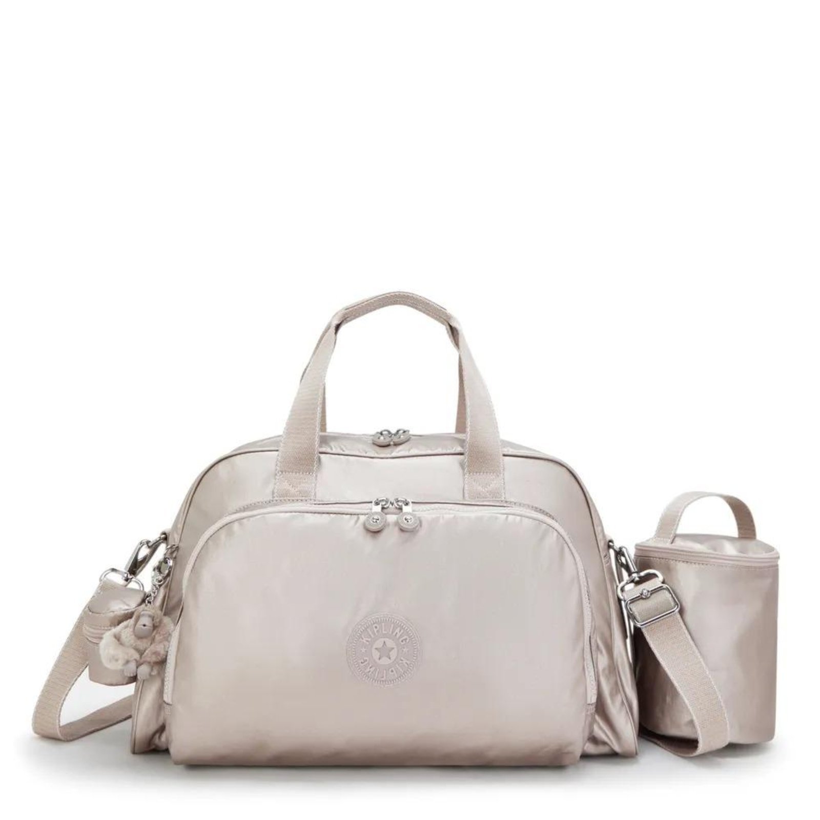 Vista 2 Bolsa Kipling Camama Metallic Glow bege metallic bege metallic