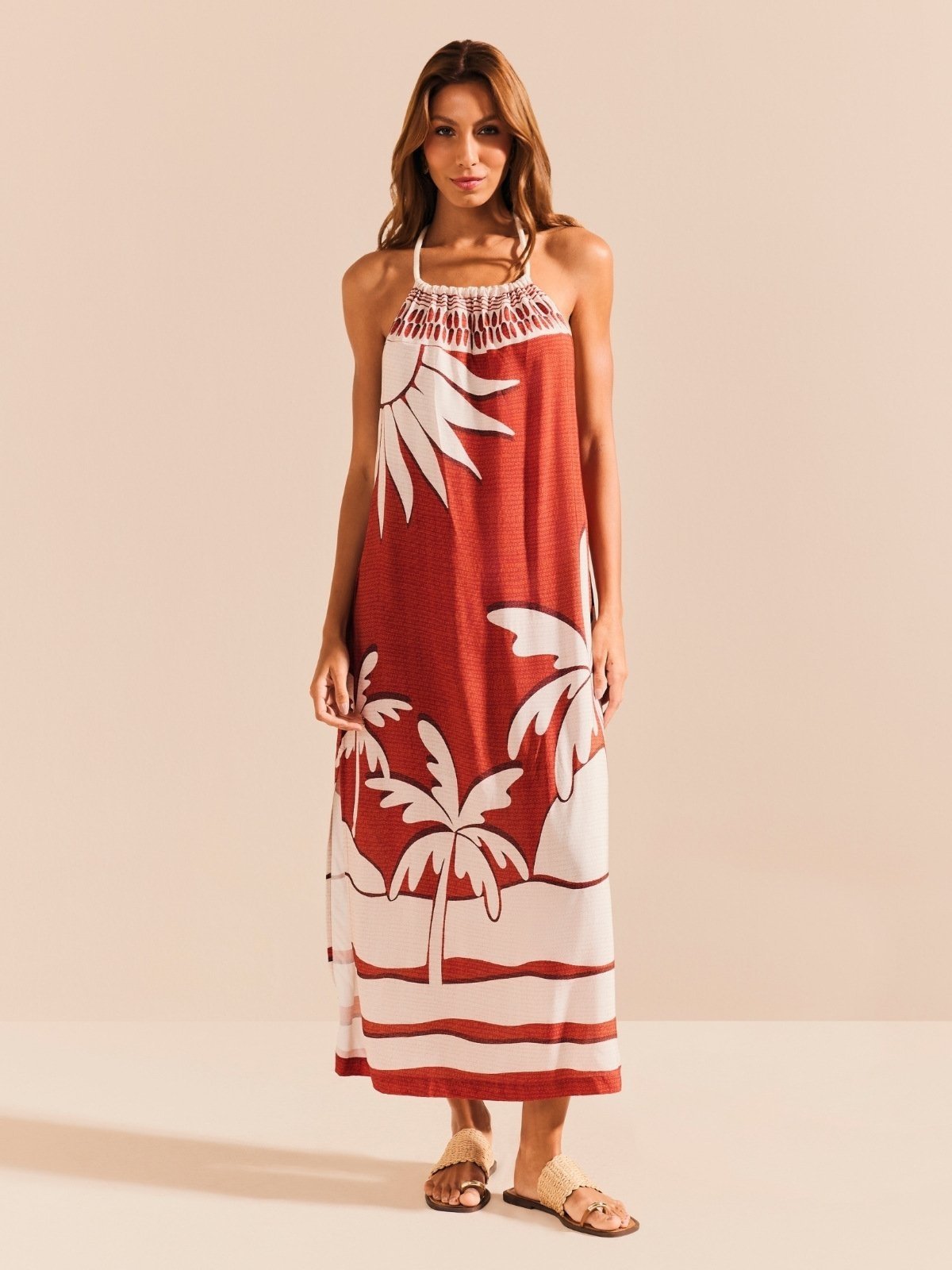 Vestido Longo Frente Única Viscose Orla SP1835BQ